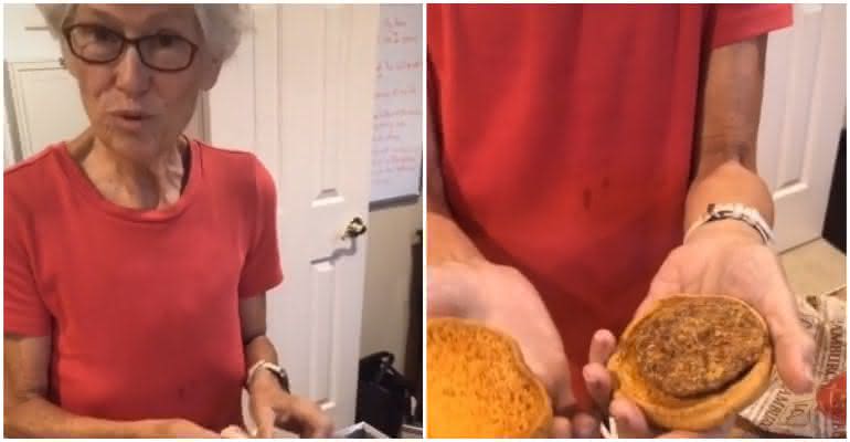 Uma senhora guardou um hambúrguer com batatas fritas por 24 anos e o resultado surpreendeu internautas - Reprodução/TikTok