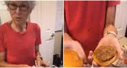 Uma senhora guardou um hambúrguer com batatas fritas por 24 anos e o resultado surpreendeu internautas - Reprodução/TikTok