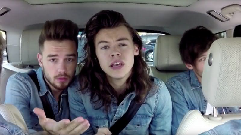 Liam e Harry durante Carpool Karaoke com o apresentador James Corden - YouTube