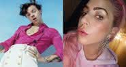 Harry Styles em divulgação de Fine Line e Lady Gaga em foto publicada em seu perfil - Instagram