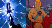 Pôster de He-Man e Os Mestres do Universo e He-Man na animação clássica - Mattel Television/Netflix/Divulgação/Filmation