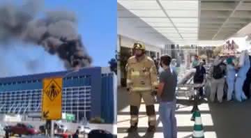 Pacientes do Hospital Santa Luzia foram evacuados do local - Reprodução/TV Globo