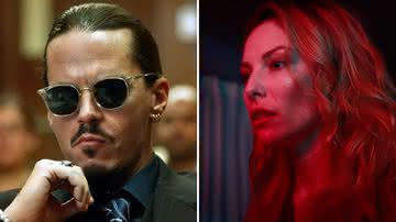 Mark Hapka e Megan Davis interpretam as versões dos atores em "Hot Take:The Depp/Heard Trial" - Reprodução: Tubi