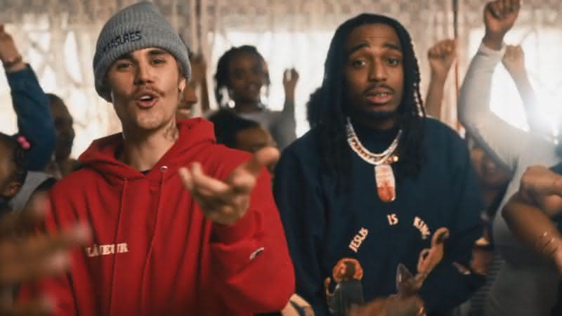 Justin Bieber e Quavo no clipe de Intentions - Reprodução/YouTube