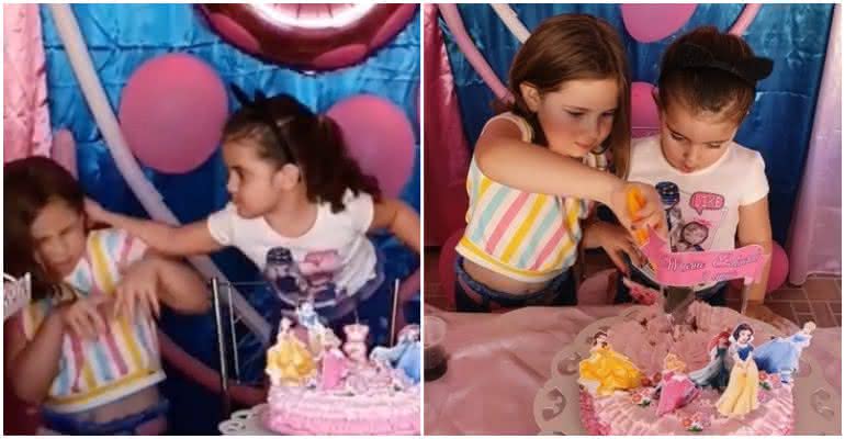 As irmãs Maria Eduarda e Maria Antônia acabaram viralizando após brigarem durante festa de aniversário - Reprodução/Instagram