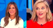 Jennifer Aniston e Reese Witherspoon na bancada do GMA - Reprodução/Twitter