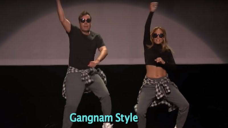 Jimmy Fallon e Jennifer Lopez dançam Gangnam Style - Reprodução/YouTube