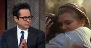 J.J. Abrams em entrevista e Carrie Fisher em cena de Star Wars - Youtube/Disney