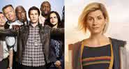 Cartaz de Brooklyn Nine-Nine e Jodie Whittaker como Doctor Who - Divulgação/Fox/BBC