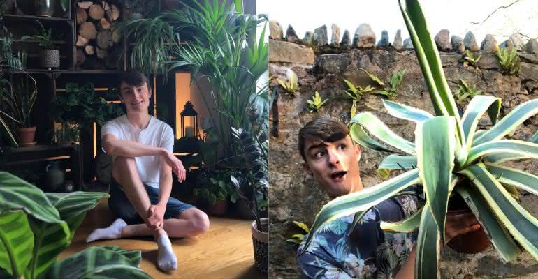 Joe Bagley, de 20 anos, cria mais de 1,4 mil plantas em sua casa e leva horas para regar todas elas - Instagram