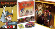 Caixas de Munchkin, Dixtit e 13 Clues - Galápagos Jogos