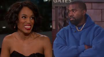 Kerry Washington e Kanye West em visitas ao programa - Reprodução/YouTube