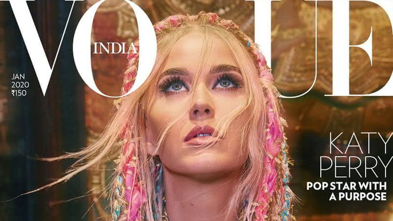 Katy Perry na capa da Vogue India de janeiro de 2020 - Divulgação/Vogue