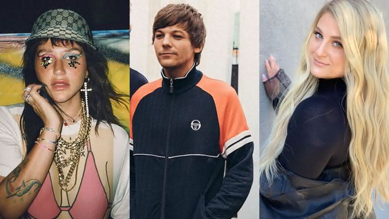 Kesha, Louis Tomlinson e Meghan Trainor estão no top 5 do iTunes americano - Reprodução/Instagram