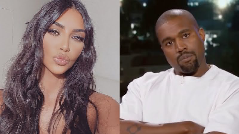 Kim Kardashian em clique no Instagram e Kanye West em entrevista a Jimmy Kimmel - Instagram/YouTube