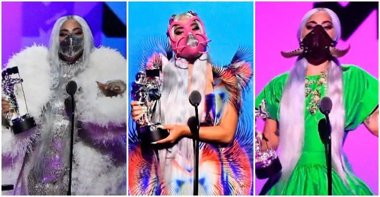 Lady Gaga incorporou as máscaras aos looks para o VMA 2020 e dominou a premiação - Frazer Harrison/Getty Images