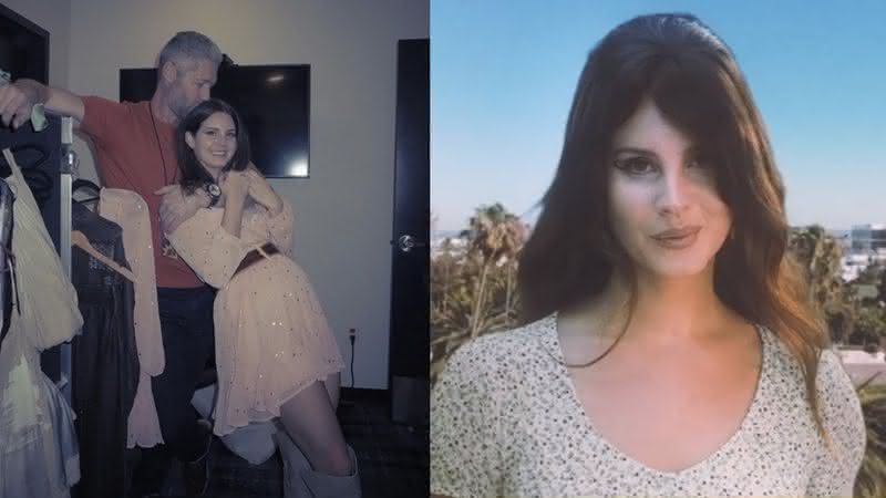 Lana Del Rey e Sean "Sticks" Larkin em post do Instagram e Lana no clipe de Doin' Time - Intagram/Reprodução/YouTube