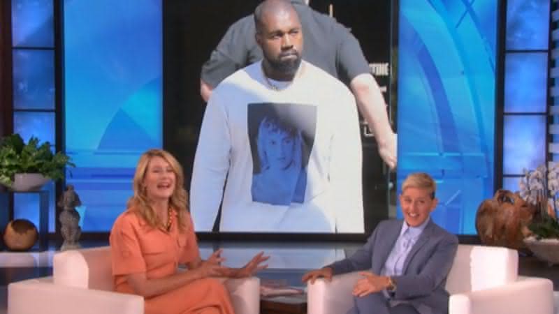 Laura Dern, de Jurassic Park, esteve no The Ellen DeGeneres Show e agradeceu Kanye West por usar uma camiseta com seu rosto - YouTube