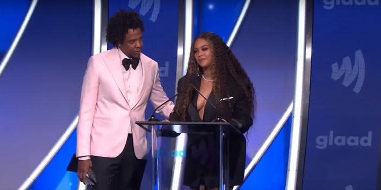 O casal Beyoncé e Jay-Z no GLAAD Awards - Reprodução/YouTube