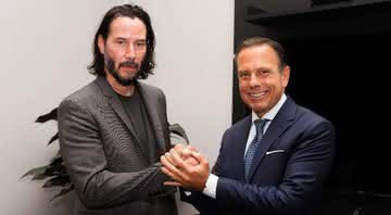 O ator Keanu Reeves com o governador de São Paulo, João Dória - Reprodução/Instagram