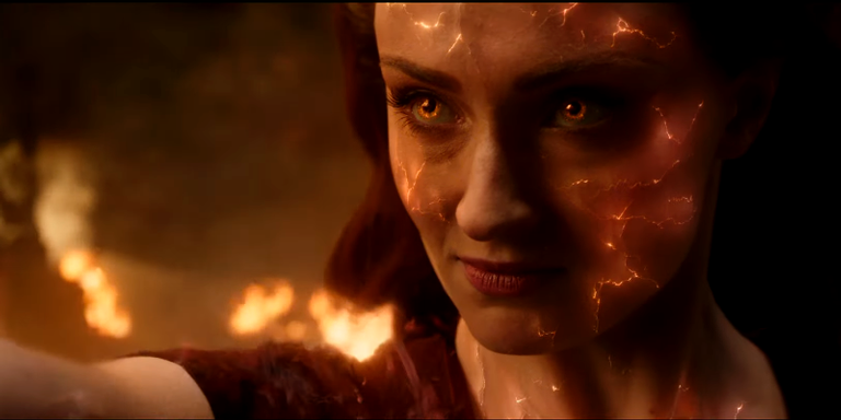 Sophie Turner como Jean Grey em 'X-Men: Fênix Negra' - Reprodução