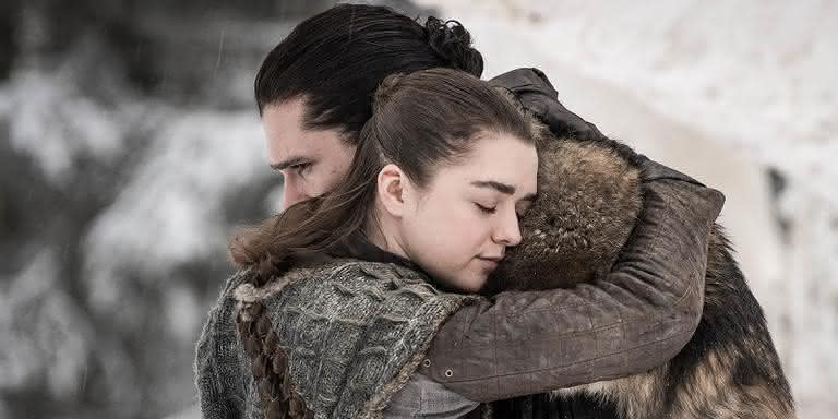 Jon Snow e Arya Stark se reencontraram no primeiro episódio da oitava temporada de 'Game of Thrones'. - Divulgação/HBO