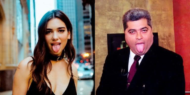 Datena e Dua Lipa - Reprodução/Twitter