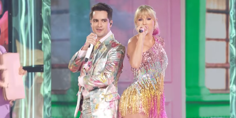 Brendon Urie e Taylor Swift apresentando 'ME' no Billboard Music Awards 2019. - Reprodução/VEVO