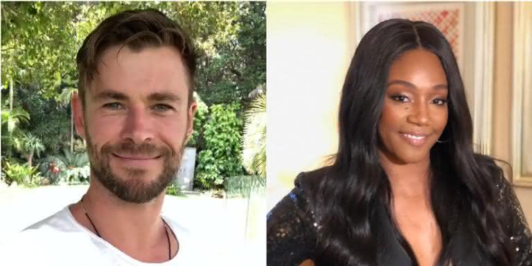 Chris Hemsworth e Tiffany Haddish. - Reprodução/Twitter