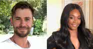 Chris Hemsworth e Tiffany Haddish. - Reprodução/Twitter