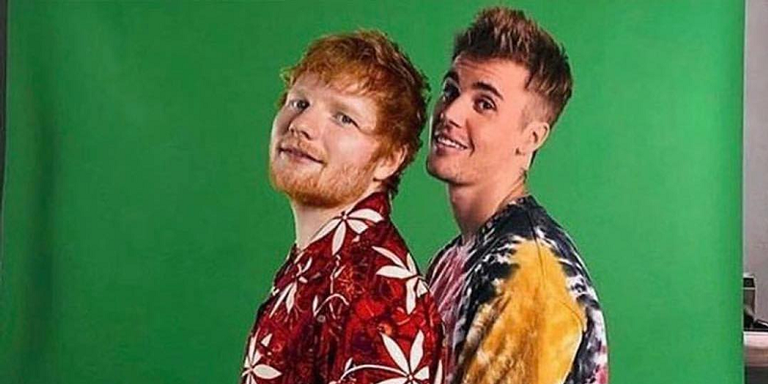 Ed Sheeran e Justin Bieber em uma montagem feita por Ed. - Reprodução/Instagram