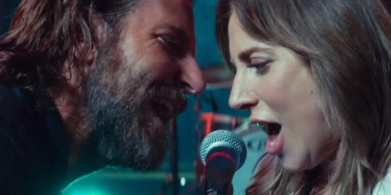 Bradley Cooper e Lady Gaga, cantando 'Shallow', em 'Nasce Uma Estrela' - Divulgação/Youtube