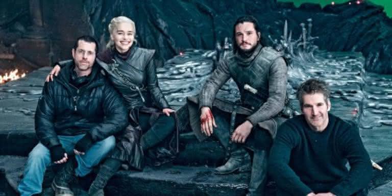 Bastidores da temporada final da série 'Game of Thrones' - Reprodução/Helen Sloan/HBO/EW