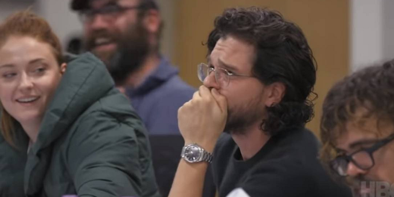 Kit Harington quando descobre o final de 'Game of Thrones'. - Reprodução/HBO