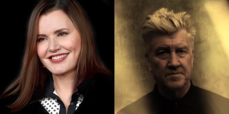 Geena Davis e David Lynch. - Reprodução/Facebook