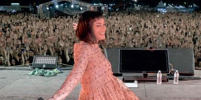 A cantora britânica Lily Allen durante show em São Paulo, em foto publicada em seu Instagram - Reprodução/Instagram