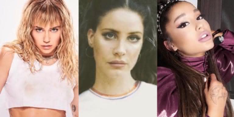 Miley, Lana Del Rey e Ariana Grande - Reprodução Montagem