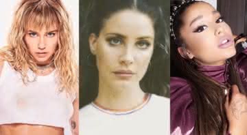 Miley, Lana Del Rey e Ariana Grande - Reprodução Montagem