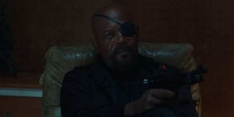 Samuel L. Jackson em 'Homem-Aranha: Longe de Casa' - Reprodução/YouTube