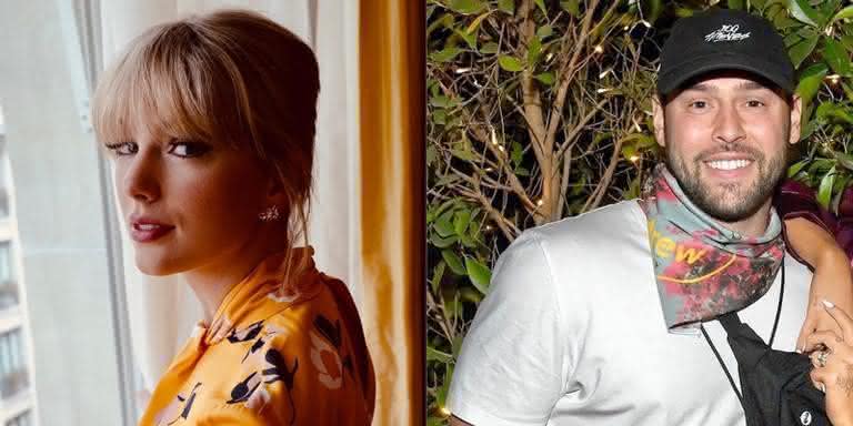 A cantora Taylor Swift e o empresário Scooter Braun - Montagem/Divulgação/Instagram