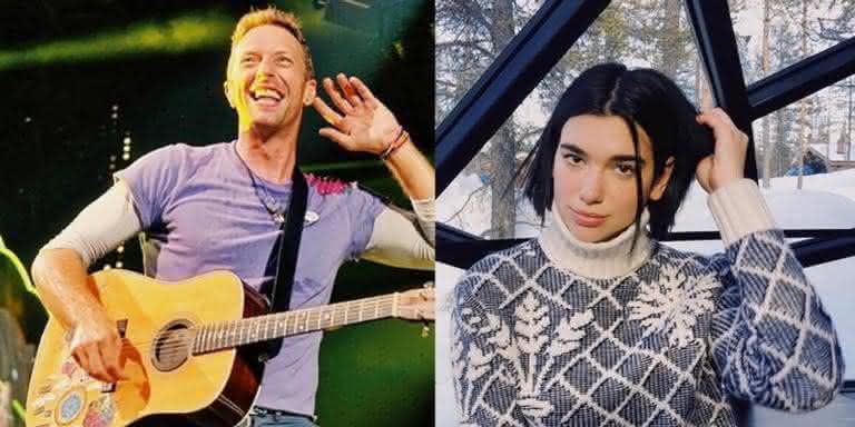 Chris Martin e Dua Lipa - Reprodução/Instagram/Montagem