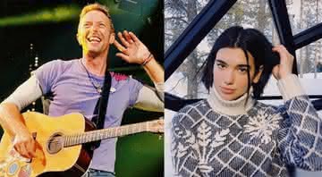 Chris Martin e Dua Lipa - Reprodução/Instagram/Montagem