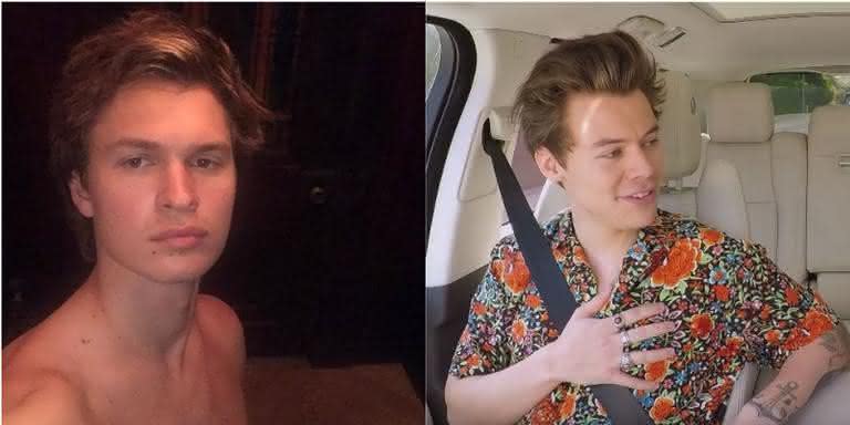 Ansel Elgort e Harry Styles - Montagem;Reprodução/Instagram/YouTube