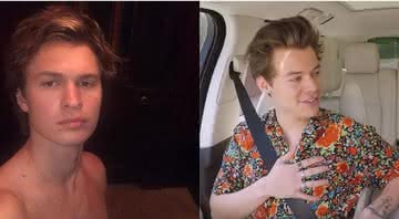 Ansel Elgort e Harry Styles - Montagem;Reprodução/Instagram/YouTube