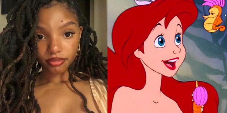 Halle Bailey e Ariel - Reprodução/Instagram/Disney/Montagem