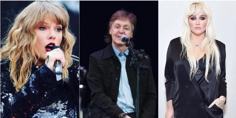 Taylor Swift, Paul McCartney e Kesha - Reprodução/Instagram