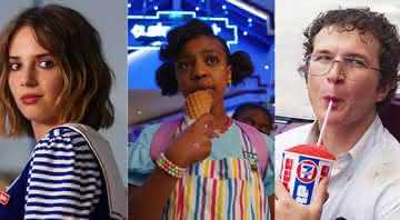 Robin (Maya Hawke), Erica (Priah Ferguson) e (Alec Utgoff) em 'Stranger Things' - Reprodução/Netflix