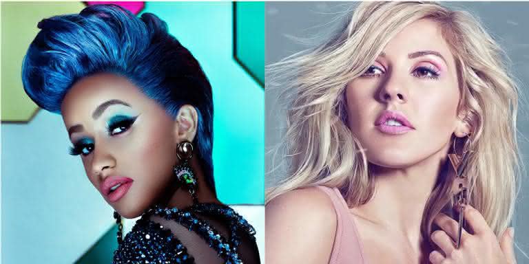 A rapper americana Cardi B e a cantora britânica Ellie Goulding - Reprodução/YouTube