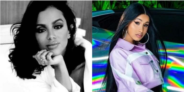 Anitta e Cardi B - Reprodução/Instagram; Reprodução/YouTube