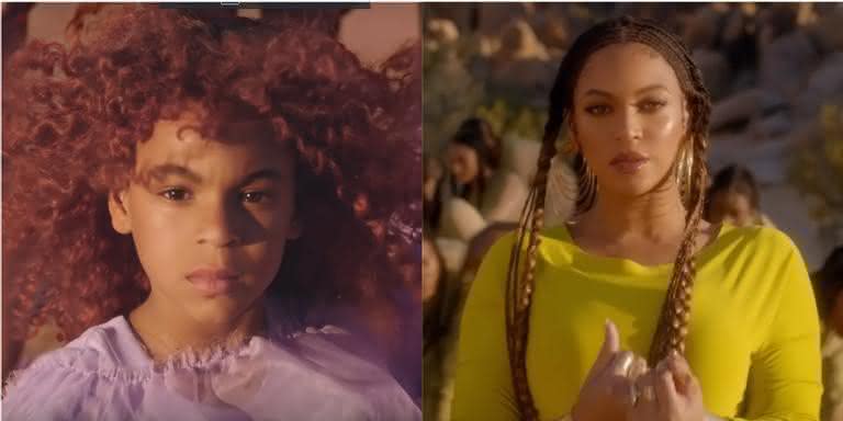 Blue Ivy e Beyoncé no clipe de 'Spirit'. Ambas cantam juntas na faixa 'Brown Skin Girl', do álbum 'The Gift' - Reprodução/YouTube